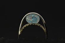 画像をギャラリービューアに読み込む, パライバトルマリン イン クォーツ ・ダイヤモンド リング /Pt900・K18YG