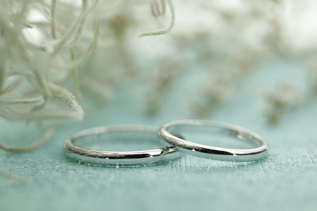 細目の結婚指輪」2本合計67,000円 甲丸or平打ち、磨きorつや消し